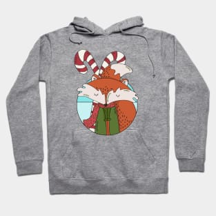 Vintage Christmas Fox Cartoon // Winter Fox Winter Animal // Arctic Fox Hoodie